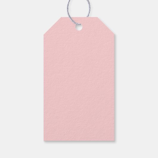 Elegante roze lint boog bevestiging cadeaulabel (Achterkant)