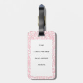 Elegante Roze Lotus Lantaarns Mehndi Sangeet India Bagagelabel (Achterkant verticaal)