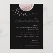 Elegante roze maan | Black Celestial Wedding Dinne Menu (Voorkant)