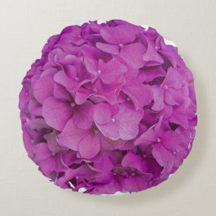 Elegante roze magenta floral hortensia rozen rond kussen
