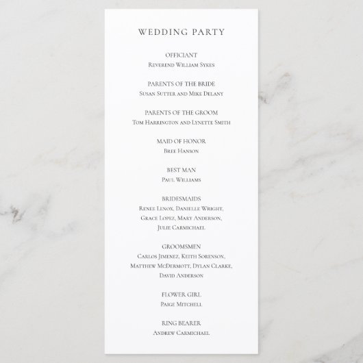 Elegante Roze Magnolia Eucalyptus Bloemige Bruilof Programma (Achterkant)