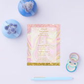 Elegante Roze Marmer Gouden Flyer (Enkel)