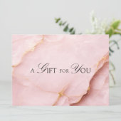 Elegante Roze Marmer QR Code Cadeaubon (Staand voorkant)