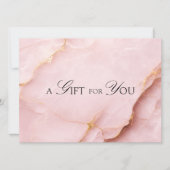 Elegante Roze Marmer QR Code Cadeaubon (Voorkant)