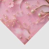 Elegante roze marmeren gouden accenten tissuepapier (Detail)