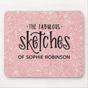 Elegante roze meisje glitter artiest muismat