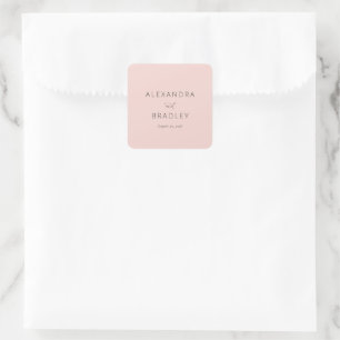 Elegante Roze Minimalistisch Vierkante Sticker
