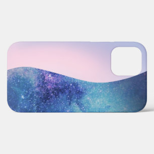 Elegante Roze Moderne gradiënt galaxy glitter ster iPhone 12 Hoesje