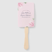 Elegante roze moderne welkomstroute handwaaier (Voorkant)