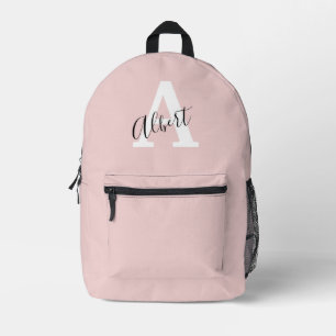 Elegante Roze Monogram Reisrugzak Op Maat Bedrukte Rugzak