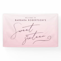 Elegante Roze Ombre Script Sweet Sixteen