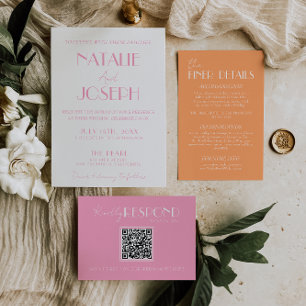 Elegante Roze Oranje Stijlvolle Minimalistische Tr Kaart