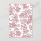 Elegante Roze Paard Toile Wedding Informatiekaartje (Achterkant)