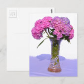 Elegante roze paarse bloemblaadjes hortensia's briefkaart (Voorkant / Achterkant)