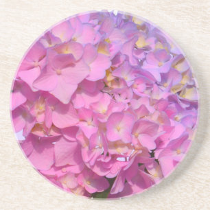 Elegante roze paarse bloemenhortensia's zandsteen onderzetter