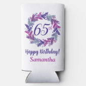 Elegante roze Paarse krans 65e verjaardag (Achterkant)