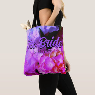 Elegante roze paarse magenta bloemen draagtas