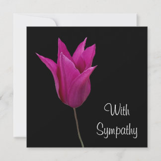 Elegante roze paarse tulpenbloem fijne kunst sympa kaart