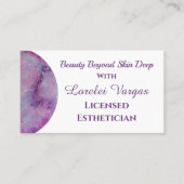 Elegante Roze Paarse Waterverf Esthetician & QR Visitekaartje (Voorkant)