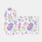 Elegante roze paarse waterverf wilde bloemen bedankdoosjes (Uitgevouwen)