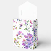 Elegante roze paarse waterverf wilde bloemen bedankdoosjes (Geopend)