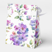 Elegante roze paarse waterverf wilde bloemen bedankdoosjes (Achterkant)