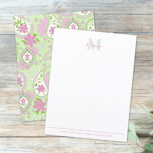 Elegante Roze Paisley Stijlvolle Preppy Monogram G