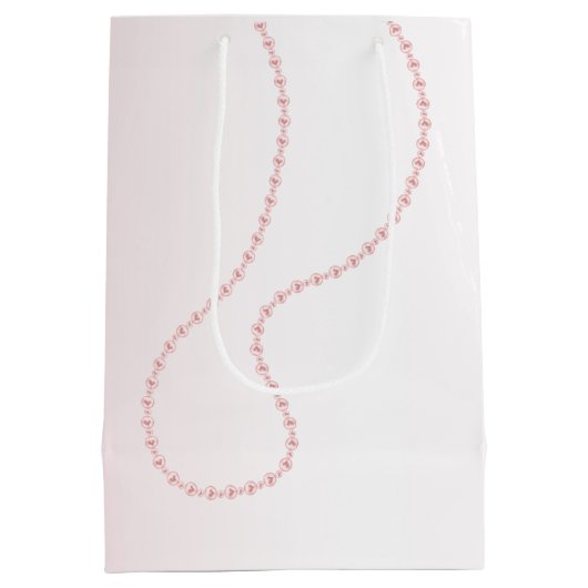 Elegante Roze Parels Bruiloftsborrel Medium Cadeauzakje (Achterkant)