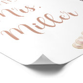 Elegante roze parels en Prosecco Future Mrs. Sign Poster (Hoek)
