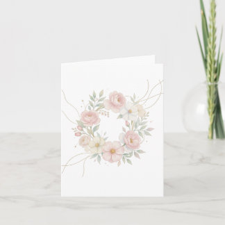 Elegante Roze Pastel Bloemenkrans Botanisch Ontwer