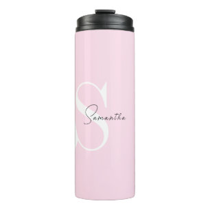 Elegante roze pastel gepersonaliseerde thermische  thermosbeker