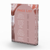 Elegante roze Peach Beauty Salon Menu Fotoblokken (Rechts)