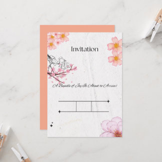 Elegante Roze Perzik Kaart