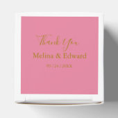 Elegante Roze Pioen Bloemen Bruiloft Bedankdoosjes (Bovenkant)