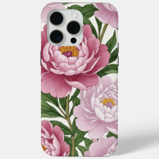 Elegante Roze Pioen Bloemige Hoes