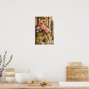 Elegante Roze Pioen Bloemige Muurkunst – Botanisch Poster