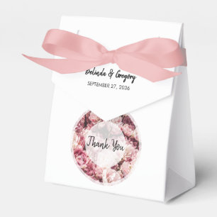 Elegante Roze Pioen Huwelijk Bedankdoosjes