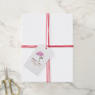 Elegante Roze Pioen Huwelijk Bedankt Cadeaulabel