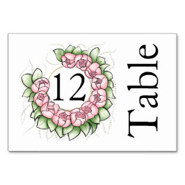 Elegante Roze Pioen Krans Waterverf Bruiloft Tafel Kaart