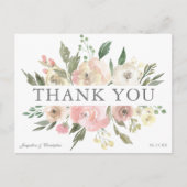 Elegante Roze Pioen Roos Bruiloft Briefkaart (Voorkant)