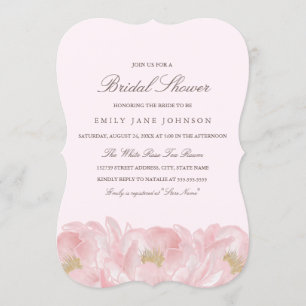 Elegante Roze Pioen Trouwfeest Uitnodiging