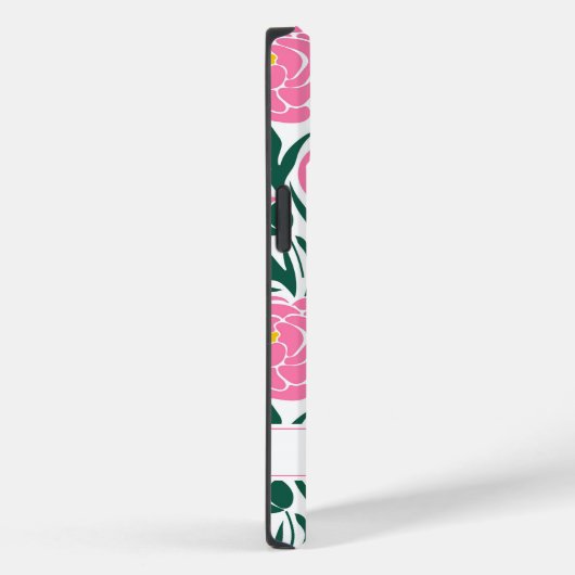 Elegante roze pioenbloemen gepersonaliseerd Case-Mate iPhone case (Achterkant / Rechts)