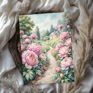 Elegante roze pioenen tuin rijstpapier tissuepapier