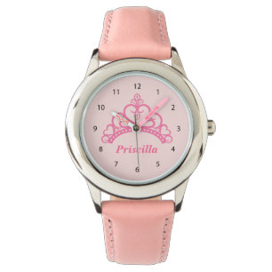 Elegante Roze Prinsessen Tiara, Kroon voor Meisjes Horloge