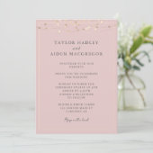 Elegante roze QR-code bruiloft Kaart (Staand voorkant)