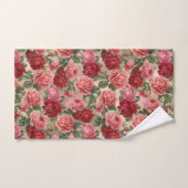  Elegante Roze Rode Bloemen op Roze Rose Goud Bad Handdoek (Handdoek)