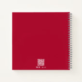 Elegante roze, rode bloemenkunst, gepersonaliseerd notitieboek (Achterkant)