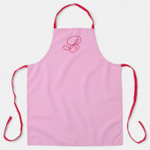 Elegante Roze & Rode Monogram Script Naam Schort (Voorkant)