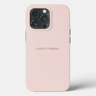 Elegante roze rood aangepaste monogram initiaal na iPhone 13 pro hoesje