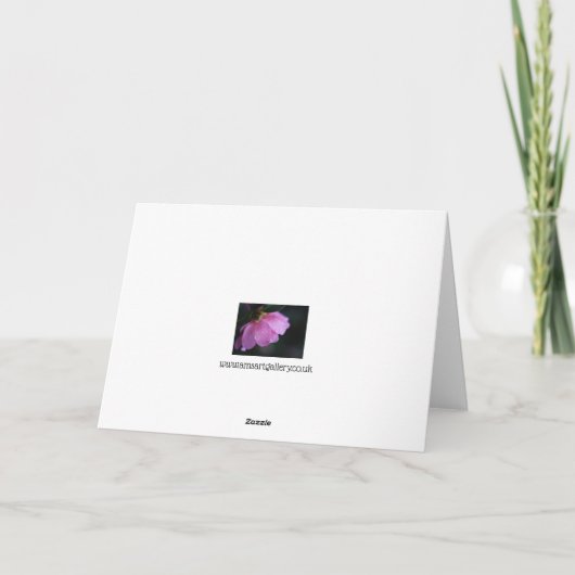 Elegante roze roos close-up w / dauw sympathie kaart (Achterkant)